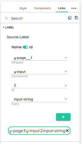 SourceLink picker inside the detail panel